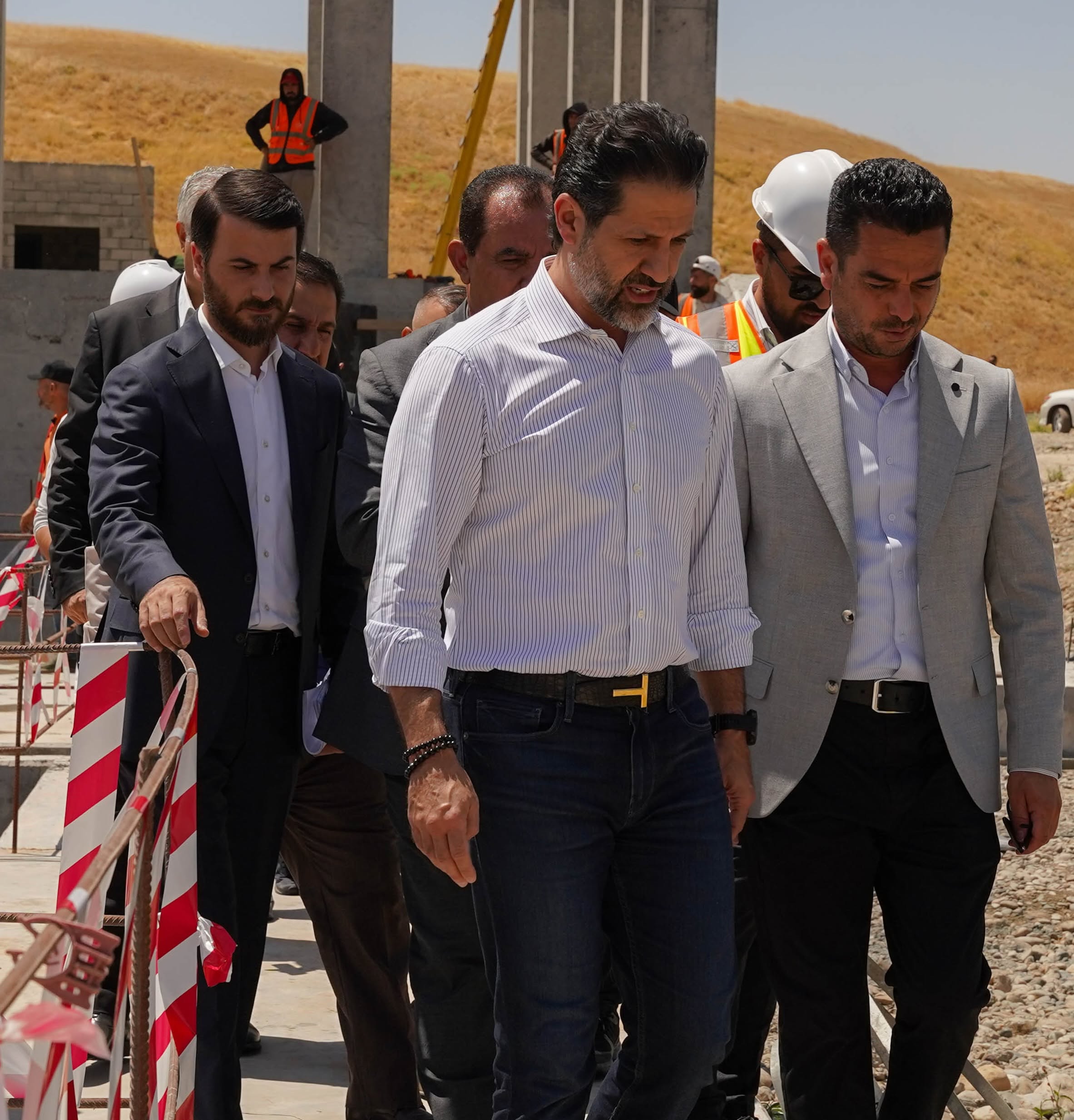 بەڕێز جێگری سەرۆکی ئەنجوومەنی وەزیران سەردانی پێگەی پڕۆژەی ئاوی (گۆپتەپە - چەمچەماڵ)یان کرد